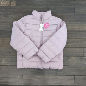 Childrens Place Girls' Puff Jacket in Light Lavender WATER RESISTANT